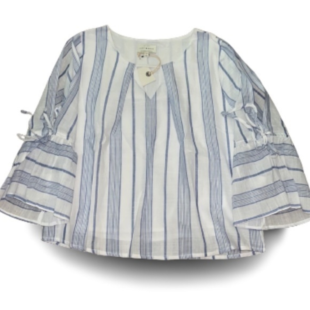 Lucky Brand blue/white striped top NWT size S